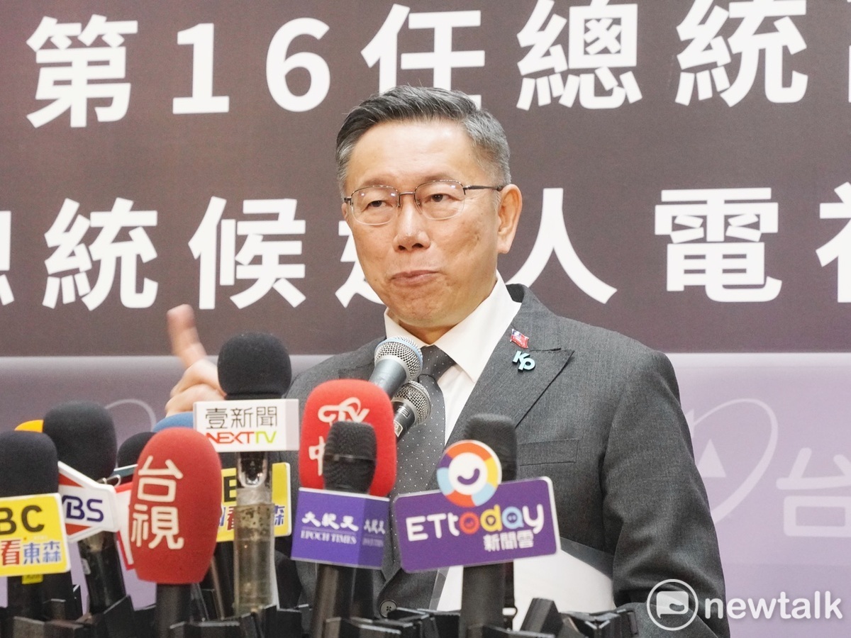民眾黨總統候選人柯文哲出席第三場電視政見發表會。 圖：張良一/攝