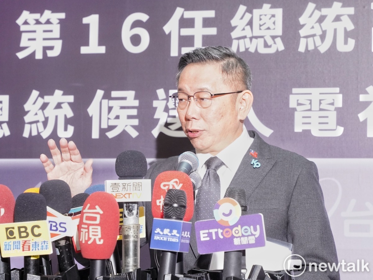民眾黨總統候選人柯文哲出席第三場電視政見發表會。 圖：張良一/攝