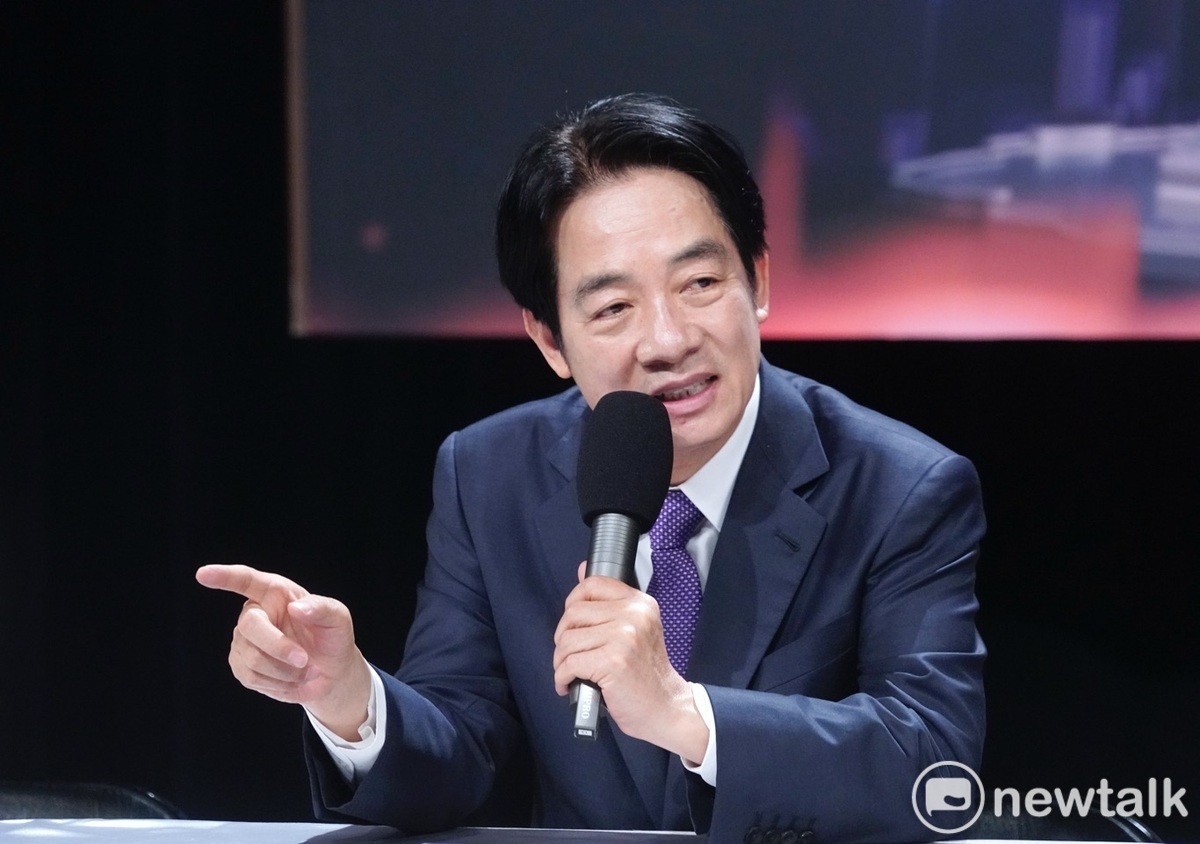 民進黨總統候選人賴清德在總統大選電視辯論會後舉行記者會，回應媒體提問。 圖：張良一/攝