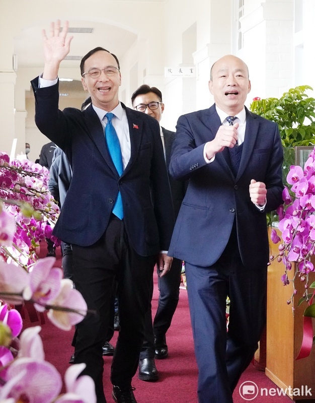 國民黨主席朱立倫拜會立法院長韓國瑜、副院長江啟臣。韓國瑜稱這是他就任立法院長的第一位訪客。 圖：張良一/攝