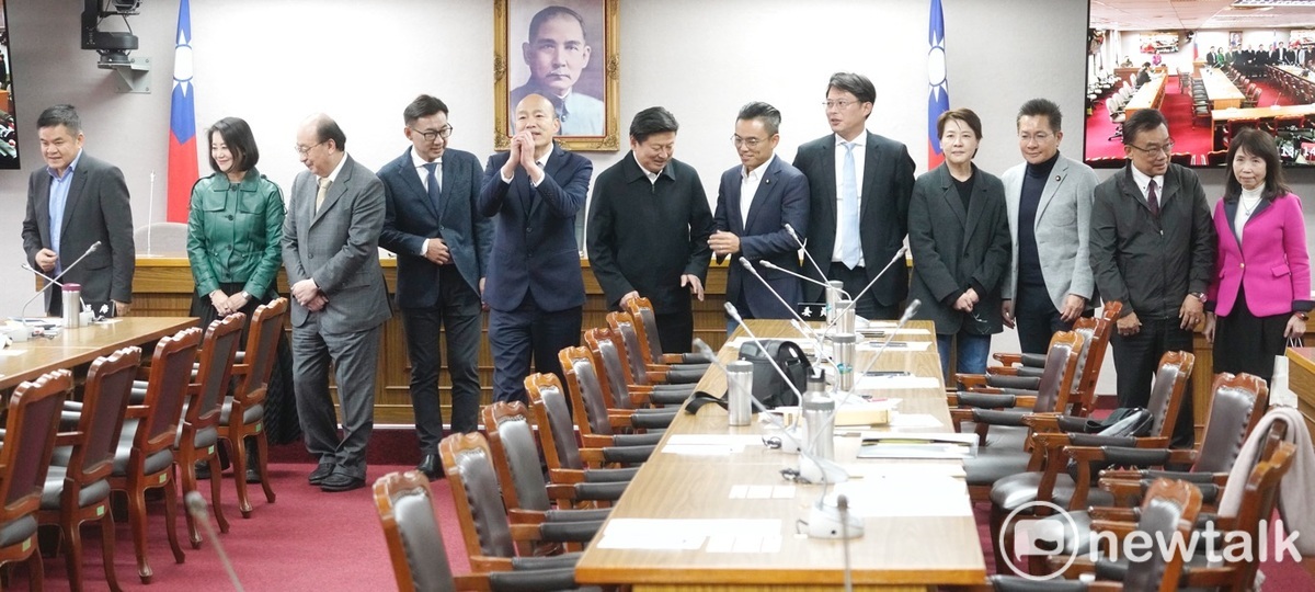 新上任的立法院長韓國瑜首度邀集朝野黨團舉行朝野協商。 圖：張良一/攝