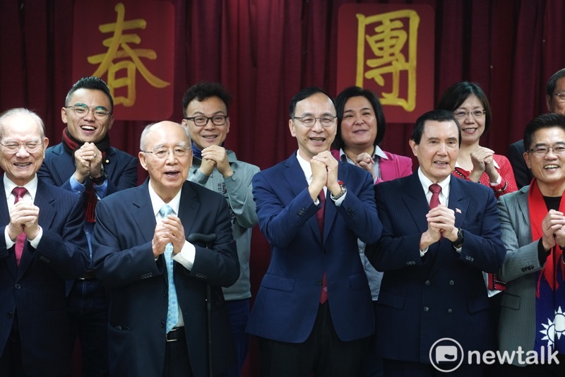 國民黨主席朱立倫出席國民黨113年春節團拜。 圖：張良一/攝