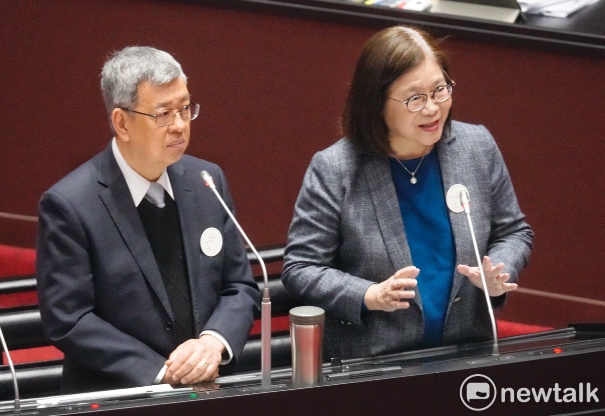 海委會主委管碧玲在立院院會備詢。 圖：張良一/攝