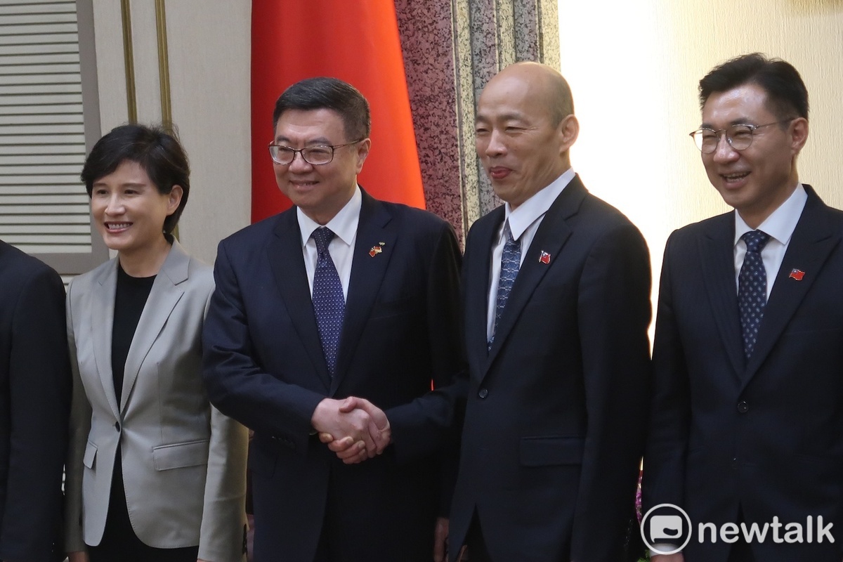 行政院長卓榮泰、副院長鄭麗君22日拜會立法院長韓國瑜與副院長江啟臣。 圖：林朝億/攝
