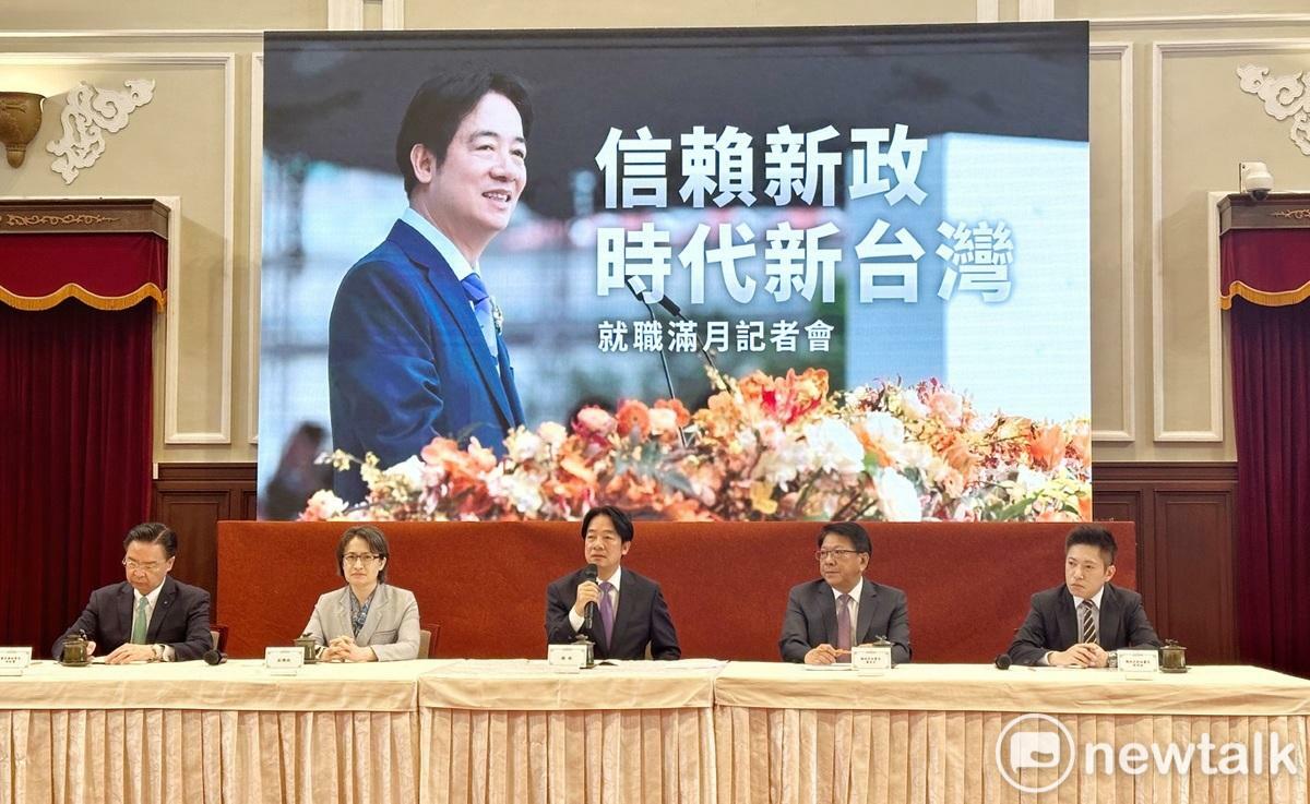 總統賴清德舉行「信賴新政 時代新台灣」記者會，並接受媒體提問。 圖：張良一攝