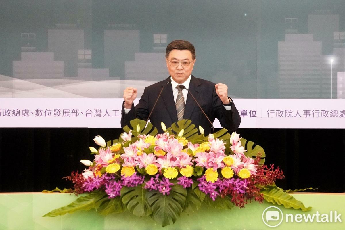 行政院長卓榮泰今（7）日下午在「部會副首長AI共識營」致詞。 圖：張良一/攝