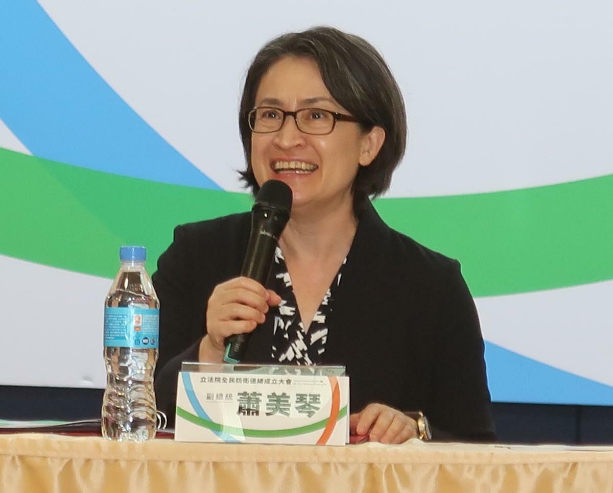 副總統蕭美琴出席立法院全民防衛陣線成立。 圖：林朝億/攝
