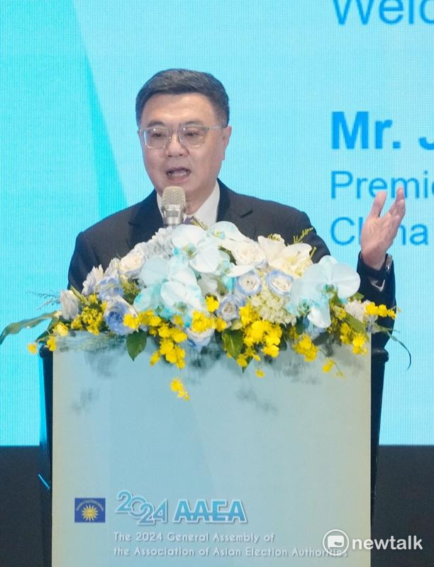 行政院長卓榮泰今（11）日出席2024年亞洲選舉官署協會會員大會開幕式。 圖：張良一/攝