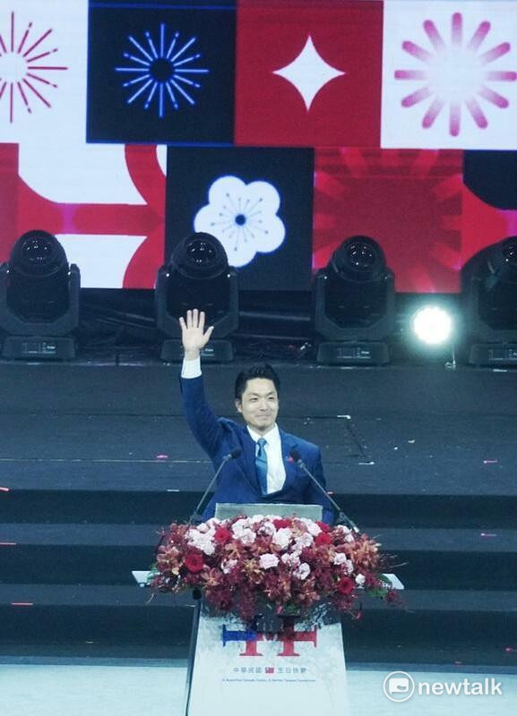 台北市長蔣萬安在國慶晚會致詞。 圖：張良ㄧ/攝