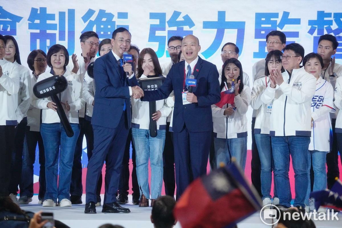 立法院長韓國瑜在國民黨130週年黨慶大會上致詞。 圖：張良一/攝