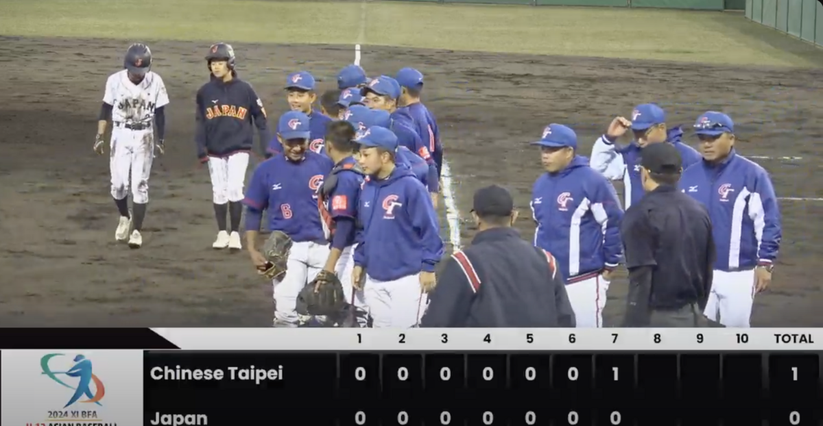 在U12亞洲少棒賽，台灣小將以1：0擊敗日本。 圖：翻攝自全日本軟式野球連盟