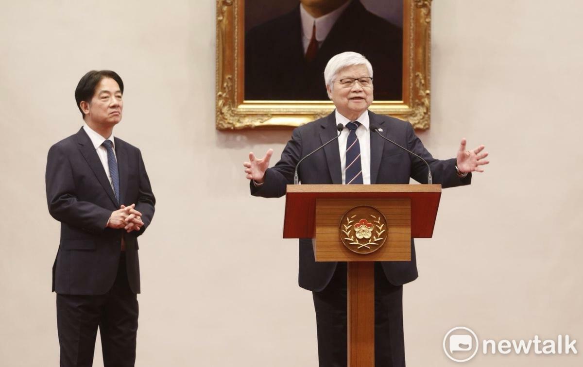 總統賴清德偕同台積電董事長魏哲家今（6）天舉行記者會。 圖：張良一/攝