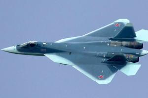 俄軍蘇-57 戰鬥機。 圖：翻攝自騰訊網