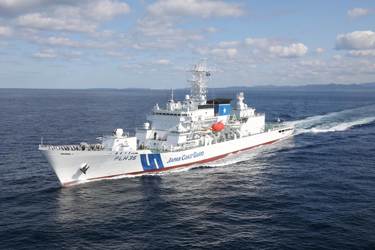 日本海上保安廳在未公告情況下，在敏感海域進行實彈演習。 圖：取自日本海上保安廳官網