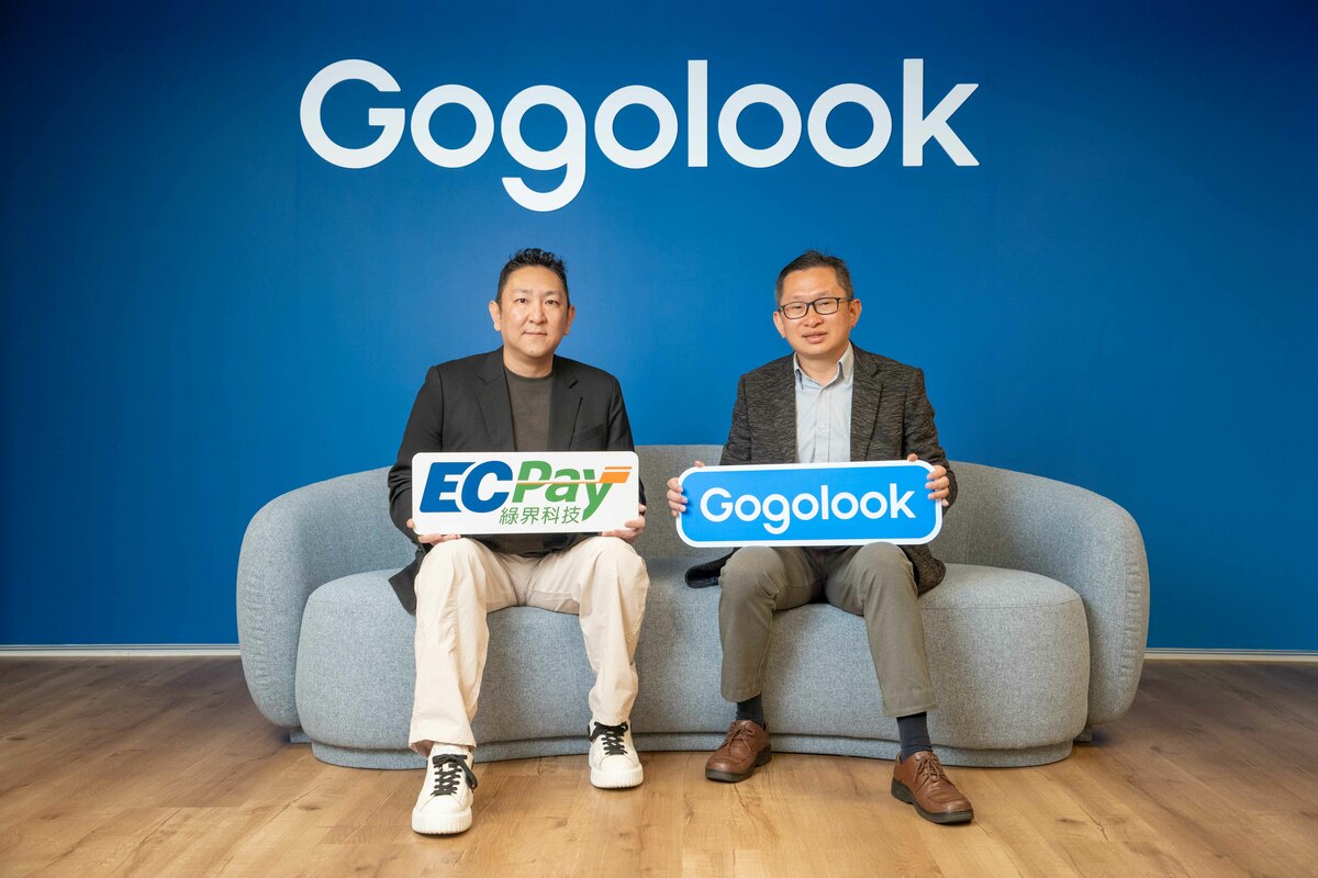 綠界科技總經理劉士維（左）與 Gogolook 董事長鄭勝丰（右）。 圖：Gogolook／提供
