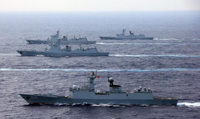 中國對黃海的重視有部分源自於駐韓美軍，一旦中國決心對台宣戰，黃海會是解放軍和美軍重要的會師地點。 圖：翻攝自Ｘ
