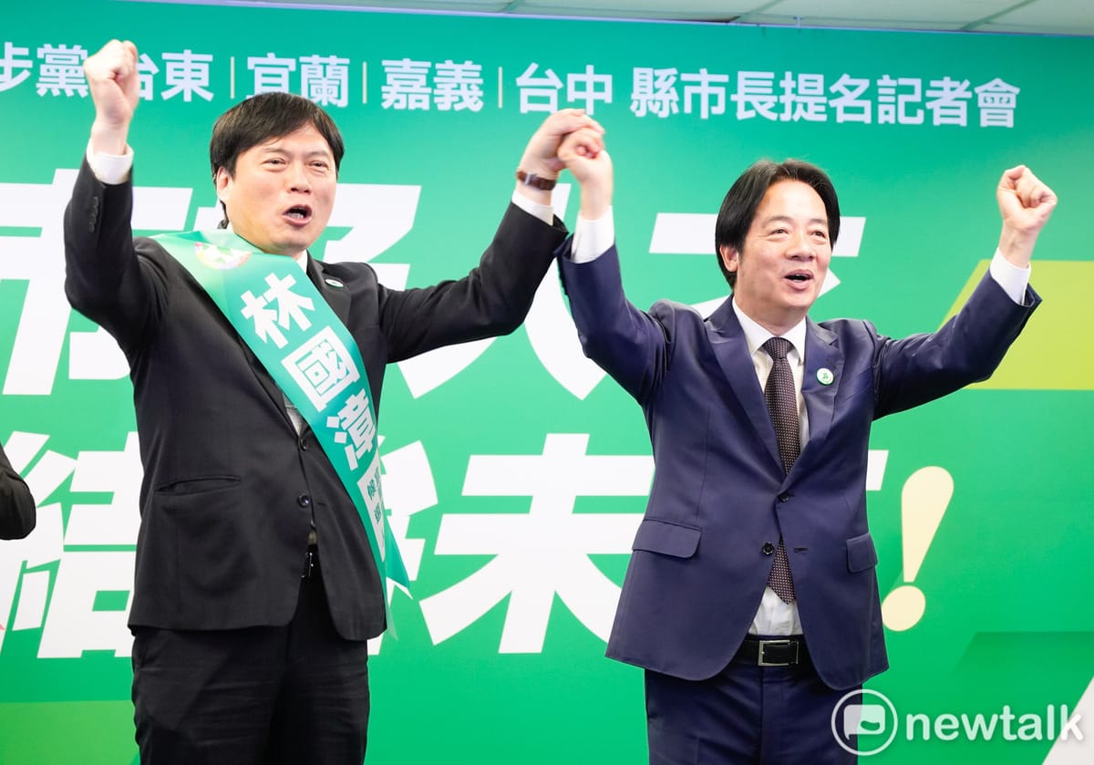 宜蘭縣長候選人林國漳（左）被國民黨團指控是長期倚仗總統賴清德、政務委員陳金德裙帶關係的酬庸肥貓。 圖：張良一/攝(資料照)
