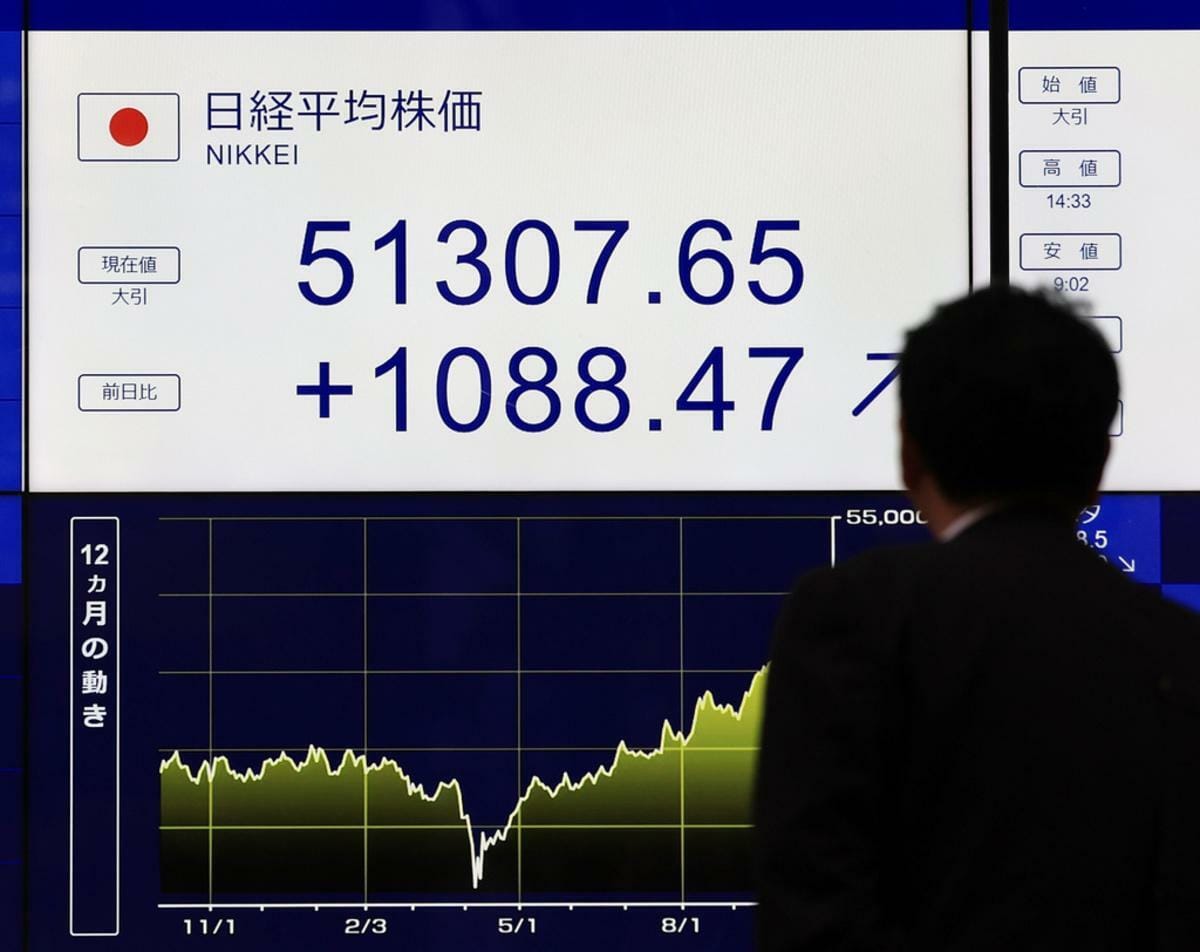 日經指數突破 51,000點，創下新高。 圖：達志影像／美聯社