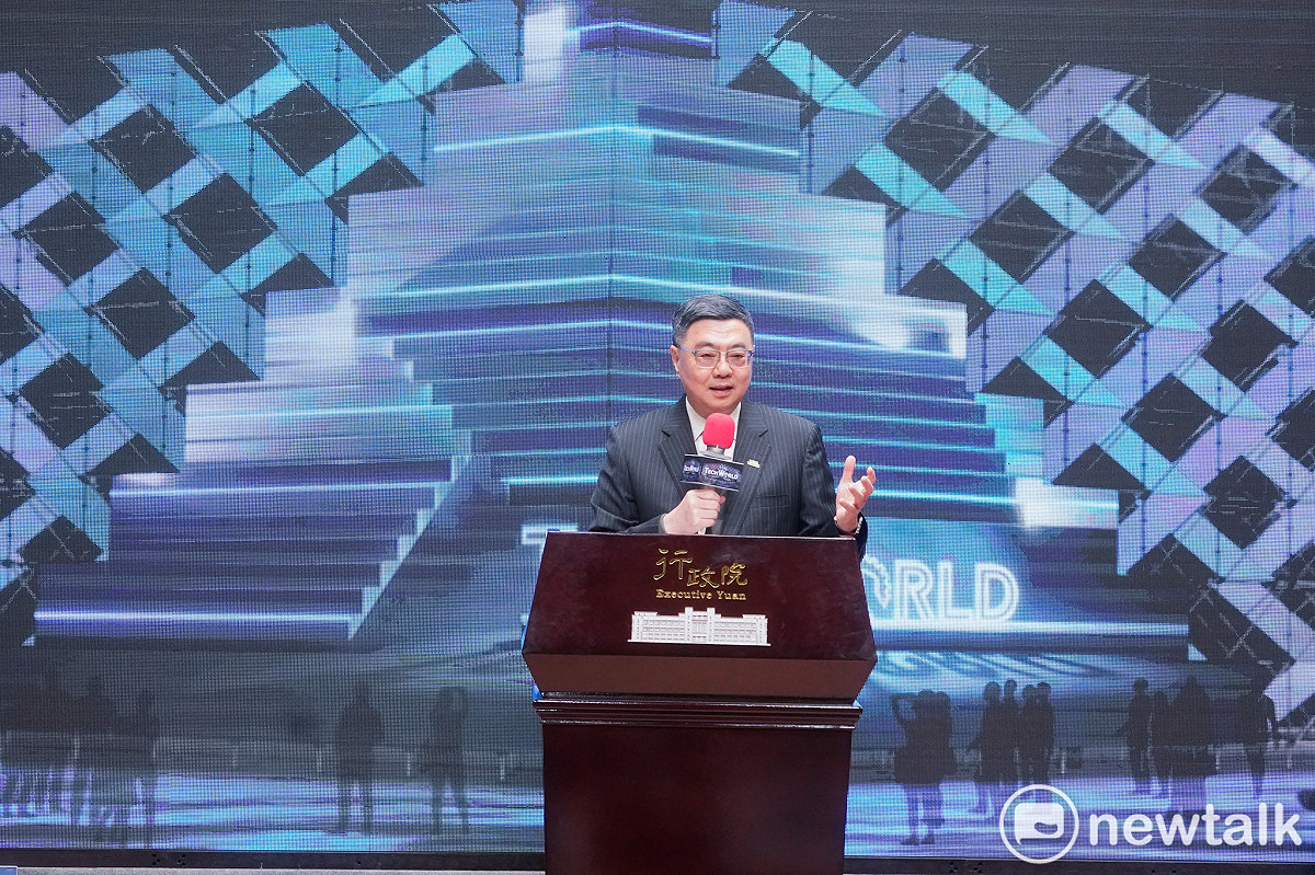 行政院長卓榮泰今（4）天上午出席「2026年台灣燈會TECH WORLD館」記者會。 圖：張良一/攝