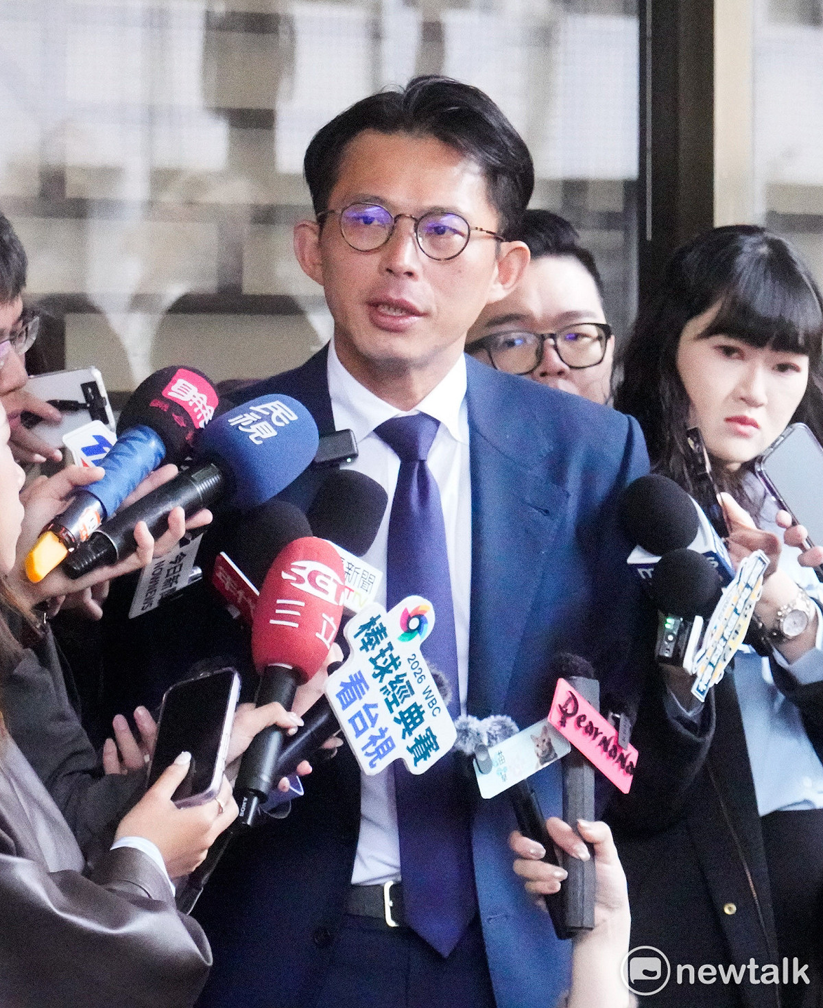 民眾黨主席黃國昌到北檢應訊。 圖：張良一 / 攝