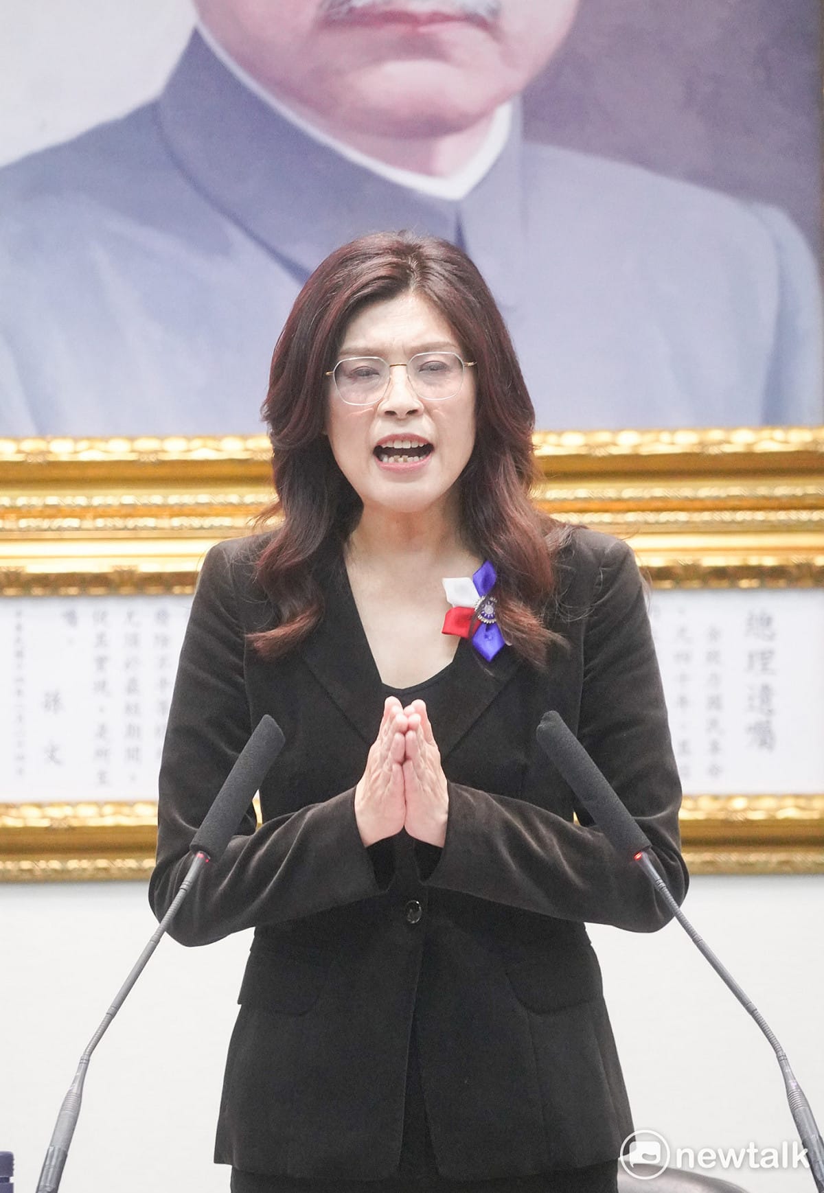 國民黨主席鄭麗文主持中常會。 圖：張良一/攝