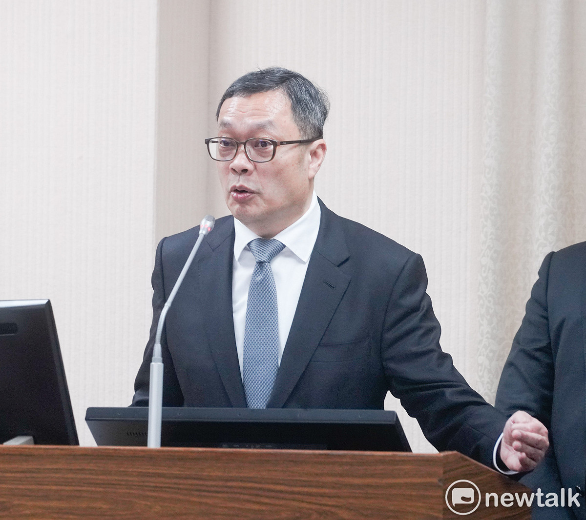 外交部政務次長陳明祺在立院外交及國防委員會備詢。 圖：張良一/攝