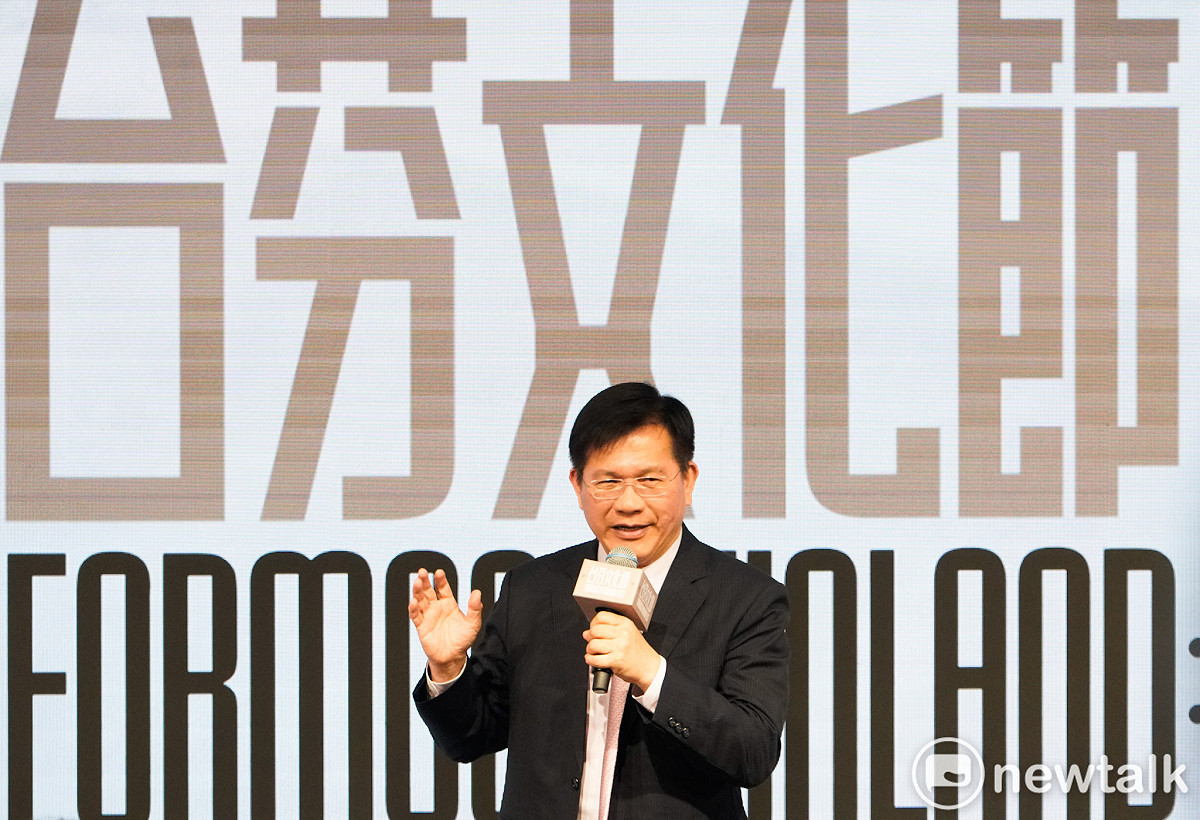 外交部長林佳龍前往文化總會出席「台芬文化節 F:F:F－Formosa : Finland : Fest. 出發記者會」。 圖：張良一/攝
