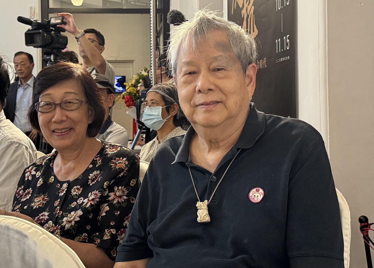 「辜寬敏百年冥誕紀念特展：反抗者—辜寬敏與他們的革命時代」15日下午在二二八國家紀念館舉行。前總統府秘書長陳師孟伉儷 圖：林朝億/攝