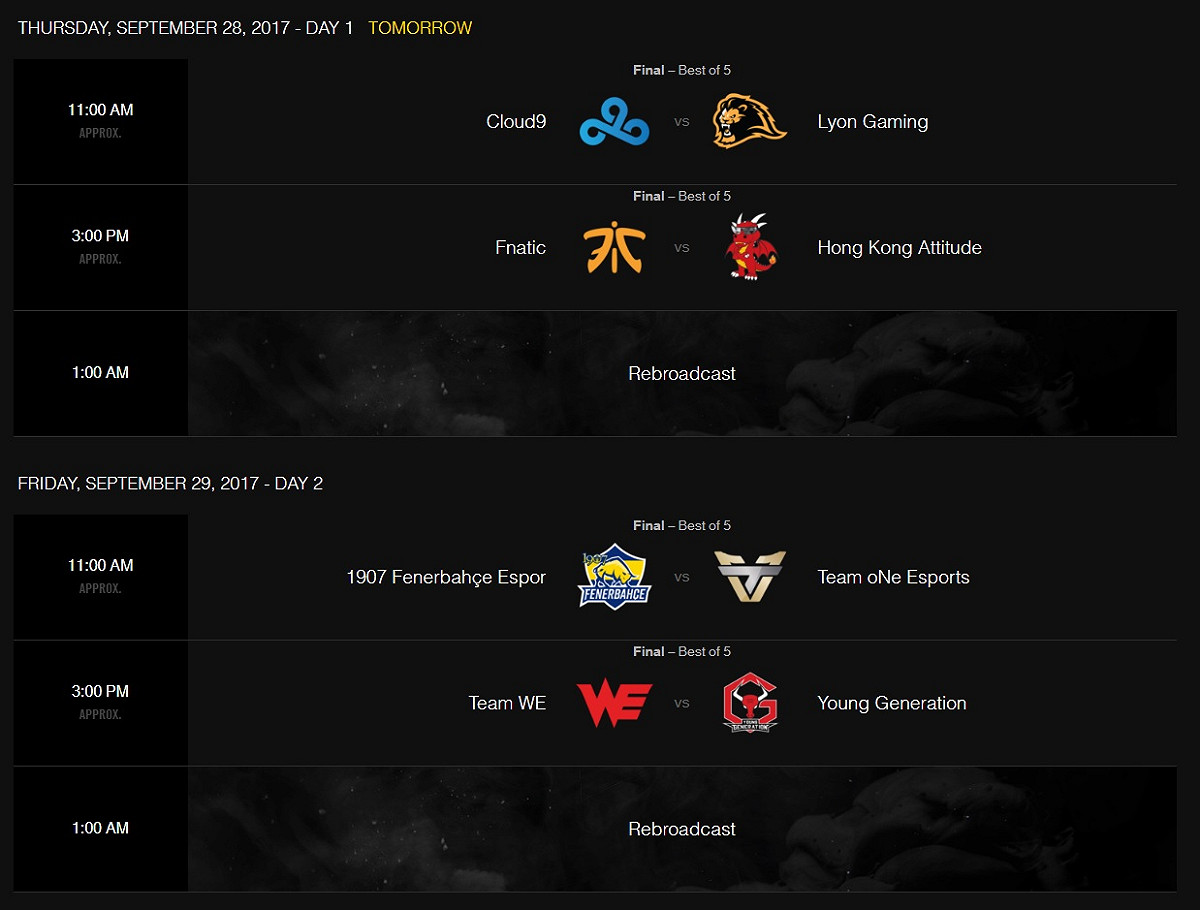 《英雄聯盟》入圍賽第二輪賽事賽程。 圖：翻攝自LoL Esports Photos flickr