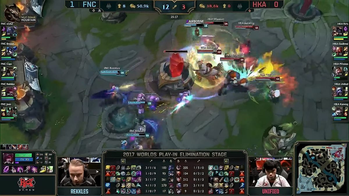 選擇坦克角色「慎」的sOAZ坦住傷害，讓Rekkles能夠安心輸出。 圖：翻攝自 Riot Games YouTube