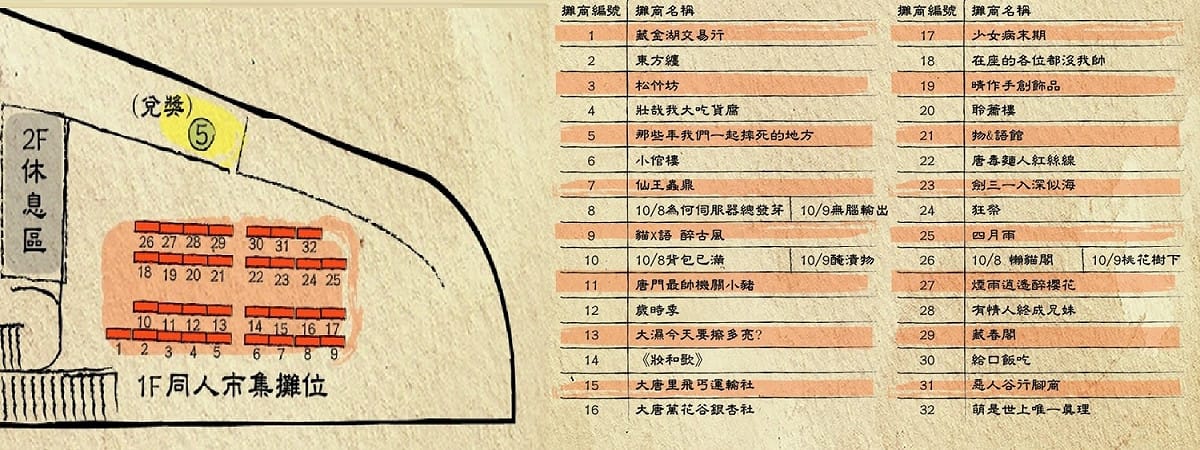 江湖聚首俠客城：13門派齊聚見面會攤位圖。 圖：網銀國際/提供