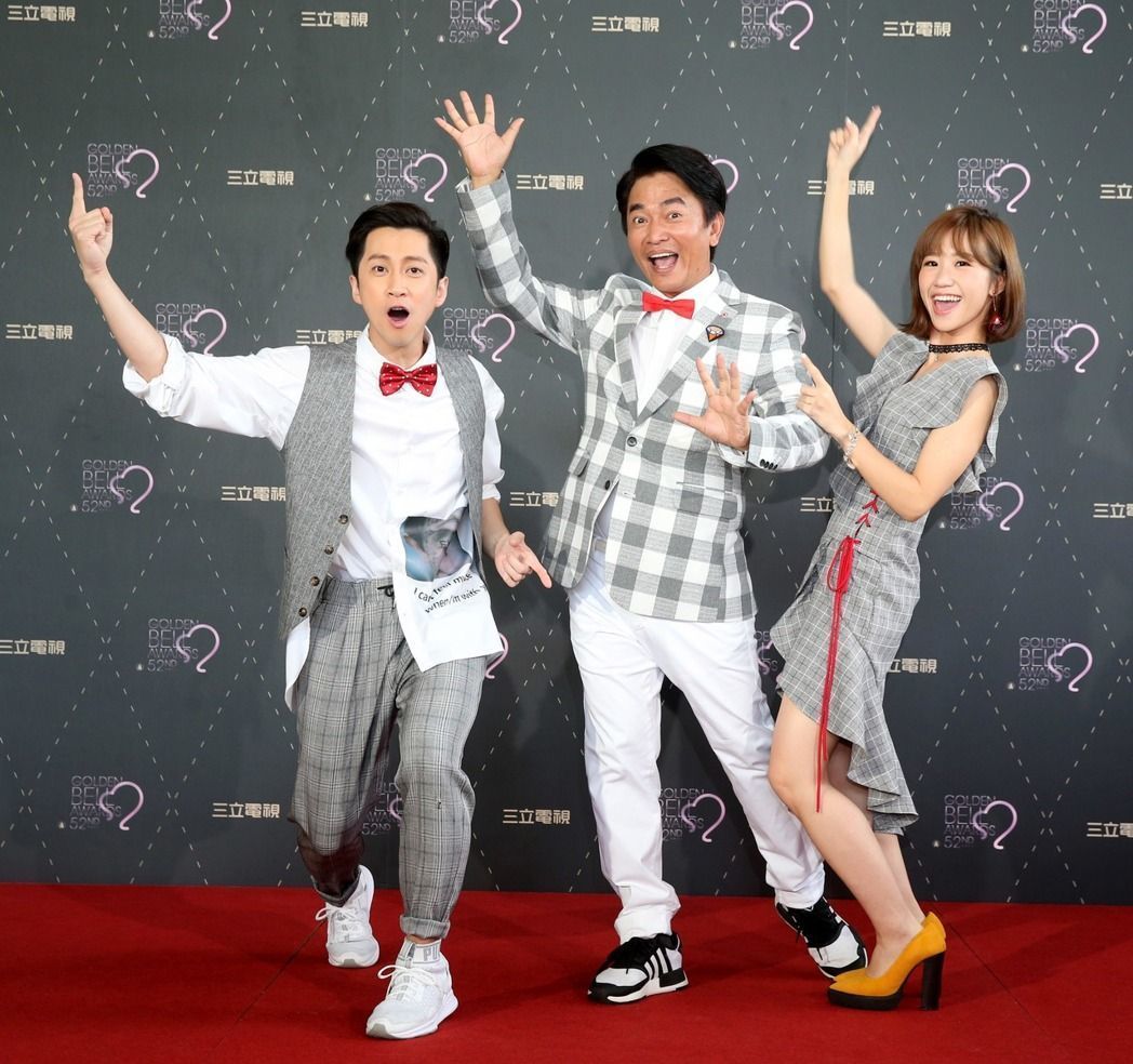 金鐘52今(30)日晚間在國父紀念館盛大舉行，吳宗憲、LULU、陳漢典以「綜藝大熱門」角逐綜藝節目主持人獎。 圖：廣播電視金鐘獎官網/提供
