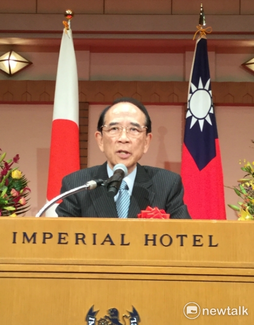 日台交流協會會長大橋光夫強調兩國關係因為組織正名而進入新紀元，但也依然以核食相逼
 圖：劉黎兒/攝
