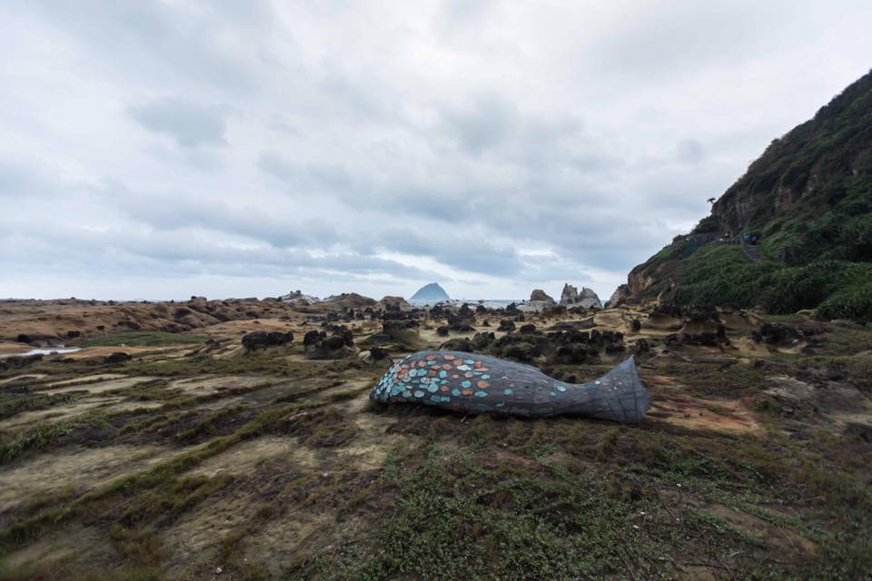 2017基隆潮藝術開幕活動今(7)日下午在和平島公園登場，和平島公園山海相連的景致，吸引藝術家爭相選擇於此地創作，今年共有台灣藝術家林正偉水鳥《悠悠》等共7組國內外藝術家的環境裝置藝術的作品設置。 圖:基隆市府提供