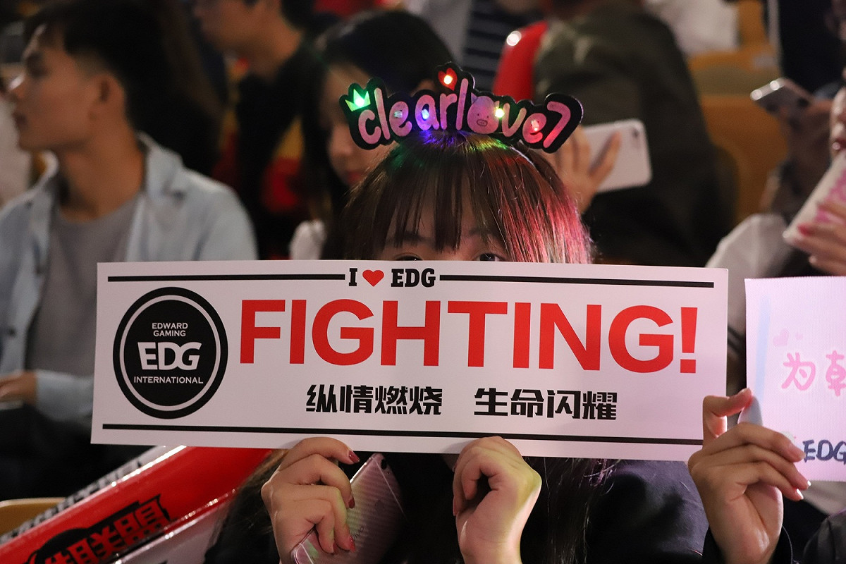 EDG是現場粉絲最多的戰隊。 圖：蔡幸秀/攝