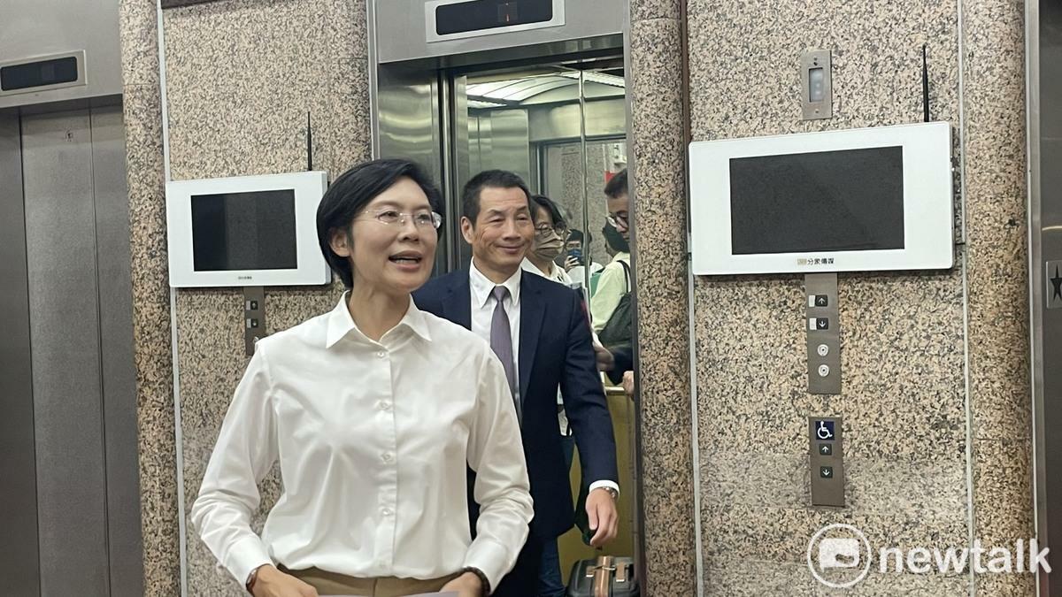 民進黨立委林岱樺二度赴民進黨廉政會說明。 圖：高逸帆／攝