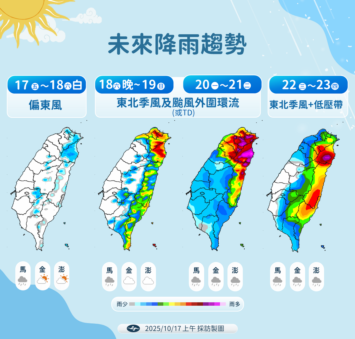 未來一週降雨趨勢。 圖：氣象署／提供