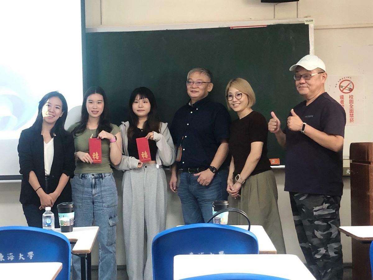 《Newtalk新聞》與東海大學政治學系產學合作，首次成果發表會，無黨籍台中市議員吳佩芸（左一）以受訪者身分現身會場。 圖：東海大學學生王寶詩/提供