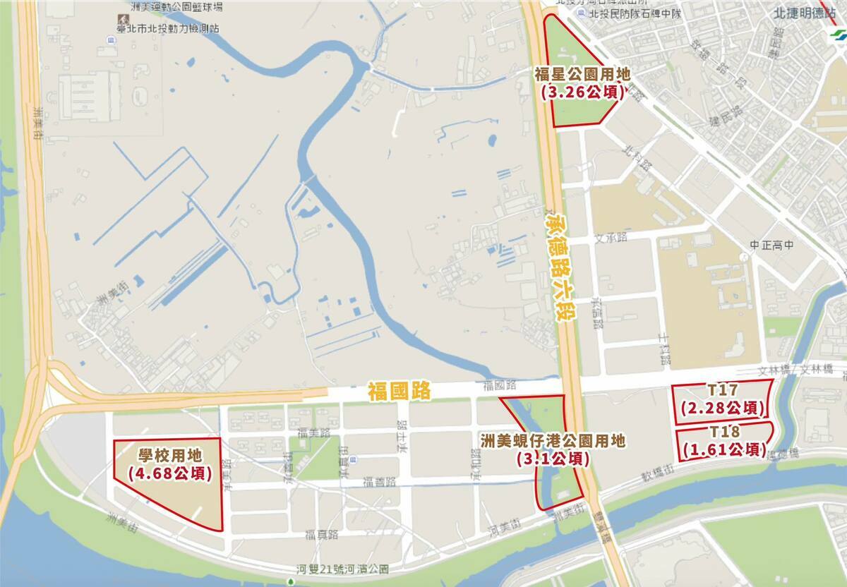 民進黨台北市議員陳賢蔚揭露，北投新洲美段43地號為學校預定地，很符合市府協助輝達落腳的關鍵方案。 圖：翻攝陳賢蔚臉書