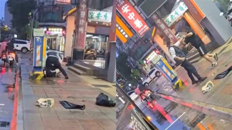 桃園客運劉姓司機與黃姓高中生當街互毆。 圖：翻攝自Threads