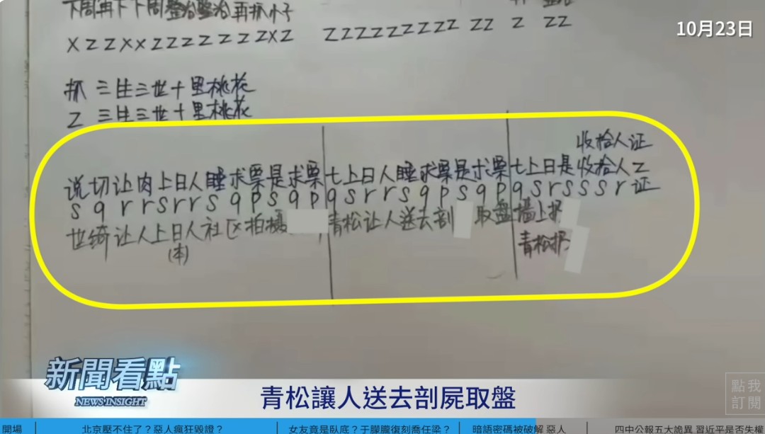 網友破解嫌犯溝通密語。 圖：翻攝自《新聞看點 李沐陽》