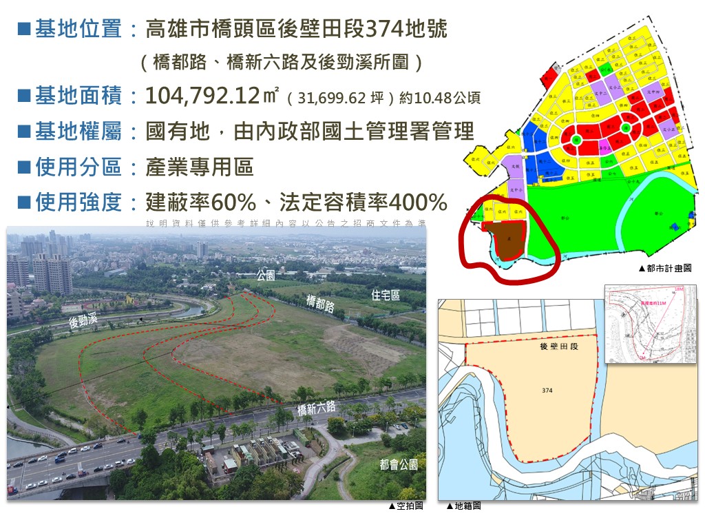 高雄新市鎮產業專用區土地標租說明示意圖。 圖：國土署提供
