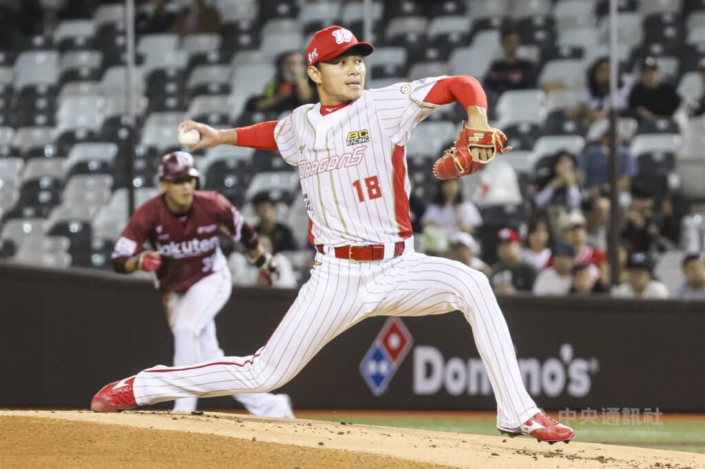 中職味全龍本土強投徐若熙29日提出海外自由球員（FA）申請。（中央社檔案照片）