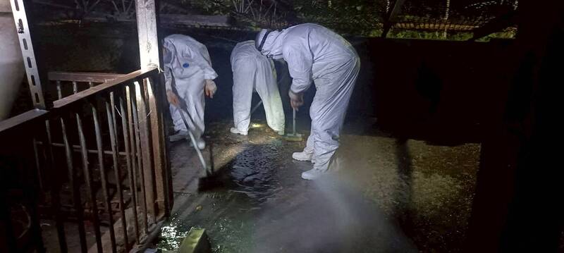 台中非洲豬瘟案例場經過2次清消，仍在2處驗出豬瘟病毒陽性。 圖：台中市政府提供