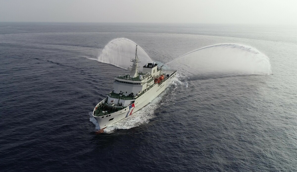 台北艦具有射程達120公尺的高壓水砲。 圖：海巡署艦隊分署/提供