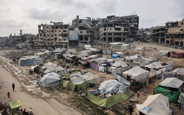 加薩地區的難民營。 圖：翻攝自 @Israelwaronhama X 帳號