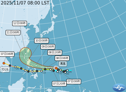 目前海面上有2個颱風，分別為海鷗和鳳凰颱風，海鷗已過越南中部，強度減弱中；鳳凰颱風預計10日起逐漸接近台灣。 圖：取自氣象署