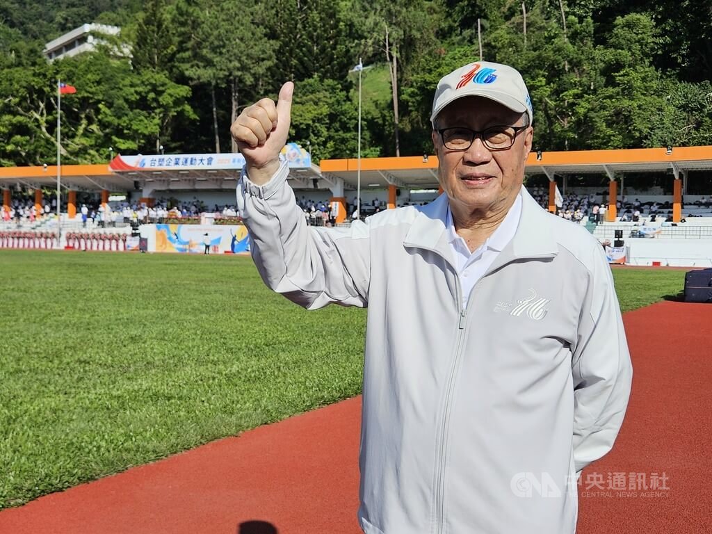 吳嘉昭首度以總裁身分主持台塑企業運動大會。 圖：中央社提供/曾仁凱攝
