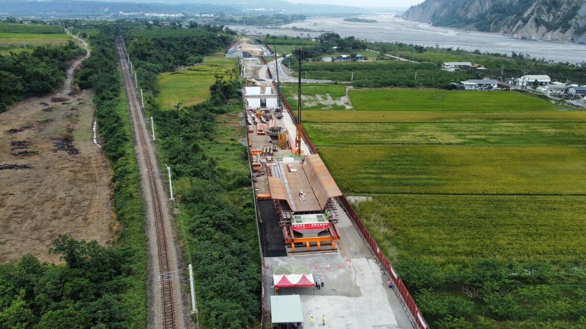 花東鐵路雙軌化計畫，山里路段重點項目之一。 圖：交通部鐵道局/提供