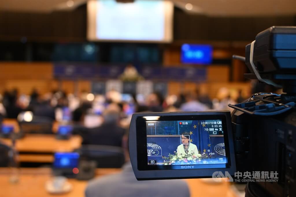 2025年IPAC高峰會在比利時布魯塞爾的歐洲議會召開，副總統蕭美琴在峰會上發表演說。中央社記者吳柏緯布魯塞爾攝 114年11月8日 圖：中央社提供